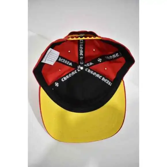 Chrome Hearts CH Logo Trucker Red Yellow Baseball Cap Snapback Adjustable Hat